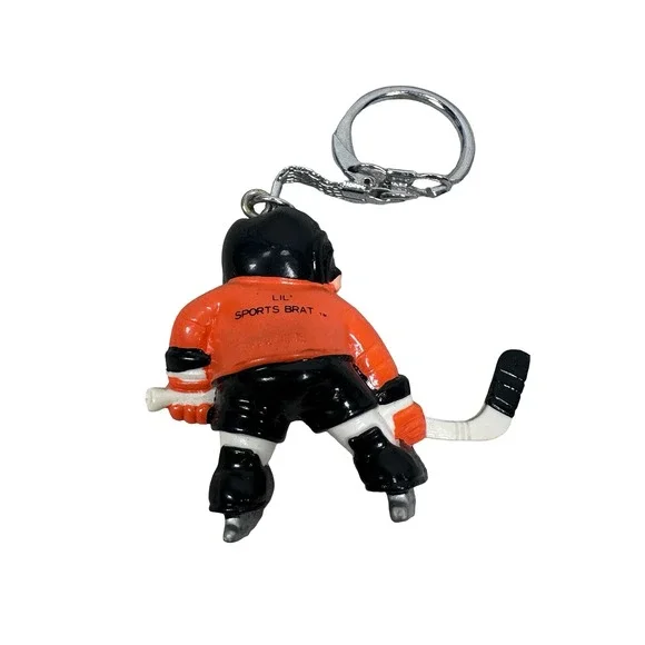 Vintage Philadelphia Flyers Lil Sports Brat NHL Hockey Keychain Orange Black - Picture 2 of 4